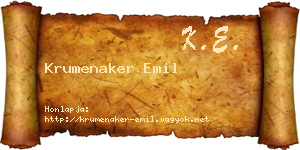 Krumenaker Emil névjegykártya